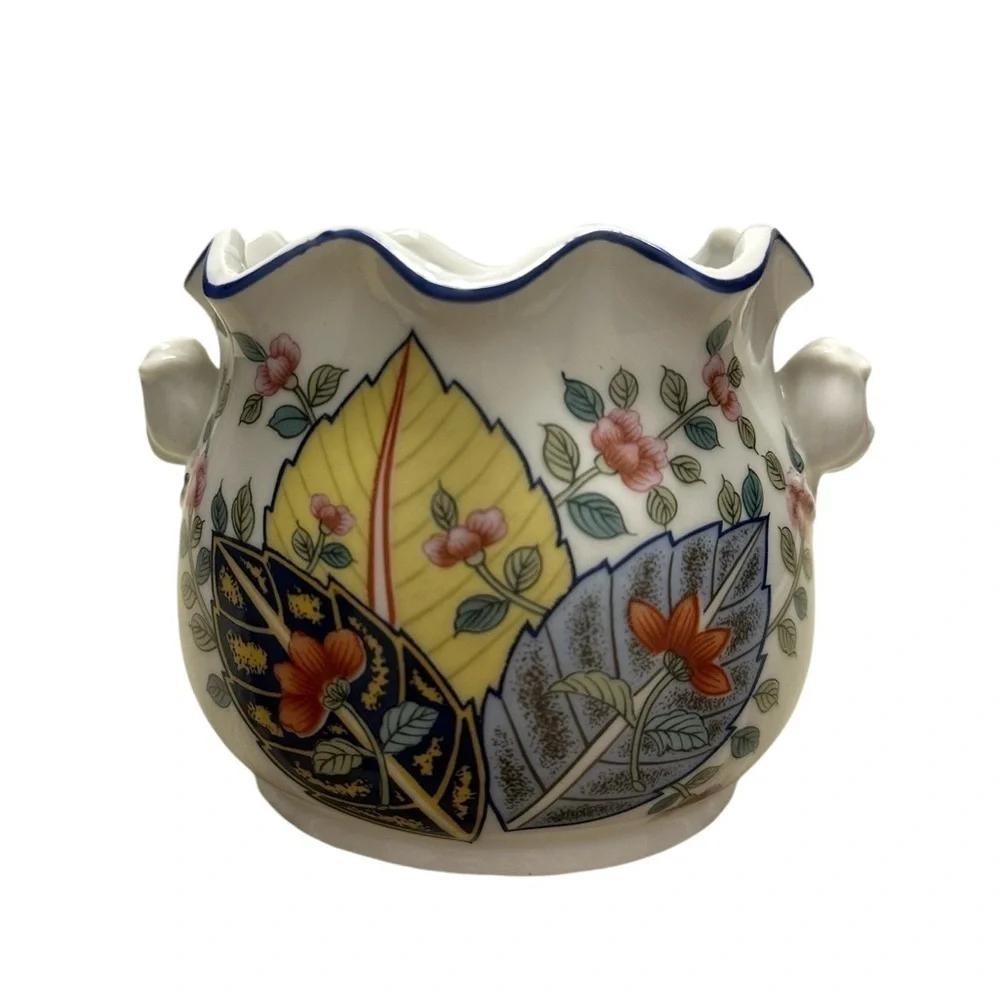 Tabacco Leaf Genus Nicotina Fine China By Mann Open Sugar Bowl RARE